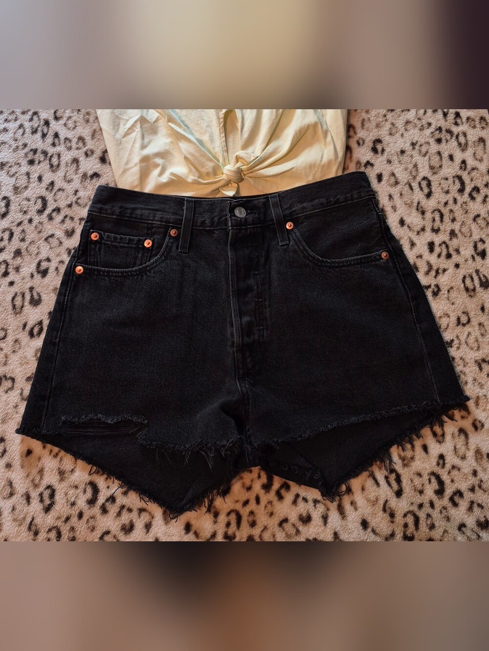 Levi 501 Y2K Black Denim Shorts